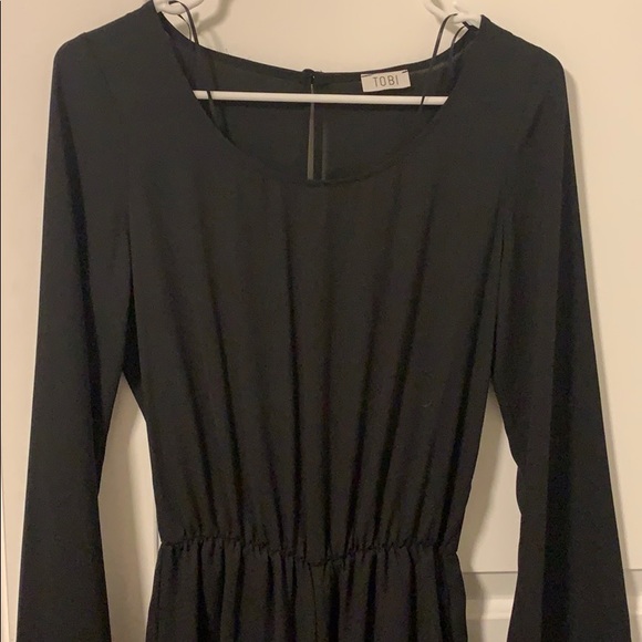 Black long sleeves short jumpsuit - Picture 3 of 4